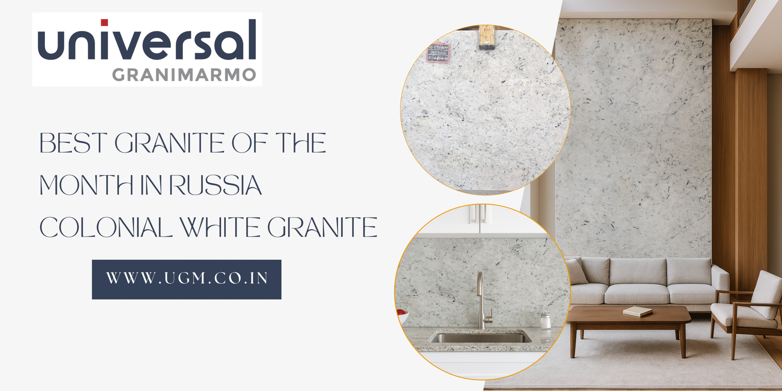 Best Granite of the month in Russia Colonial White Granite