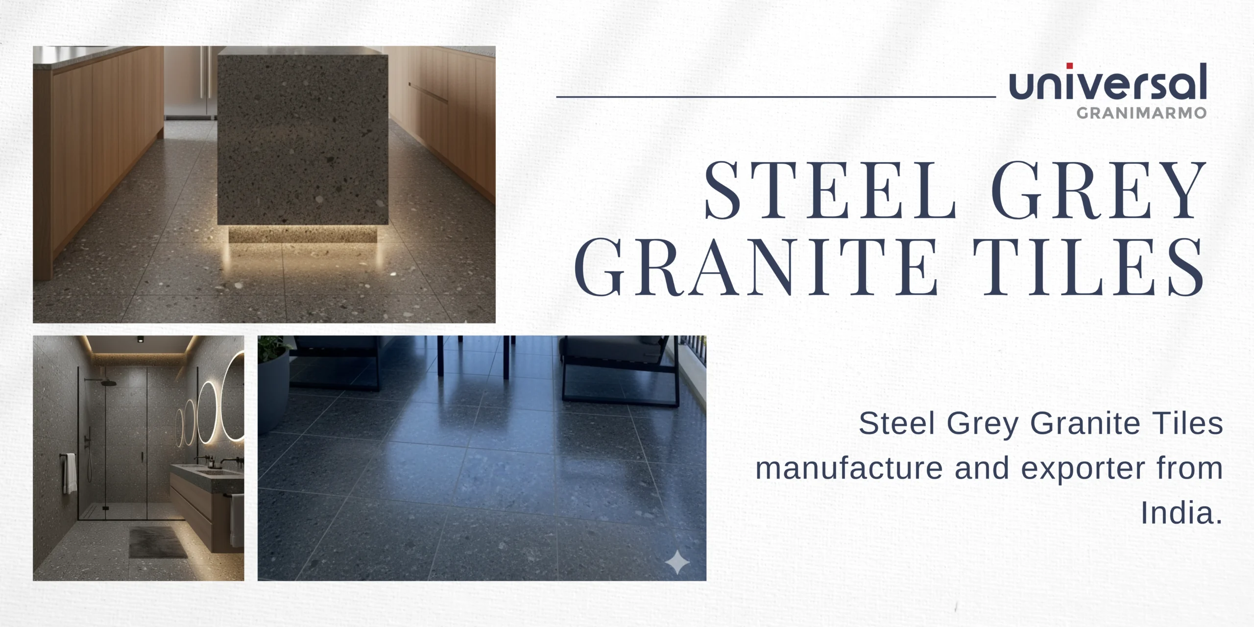 Steel Grey Granite Tiles manufacture and exporter from india