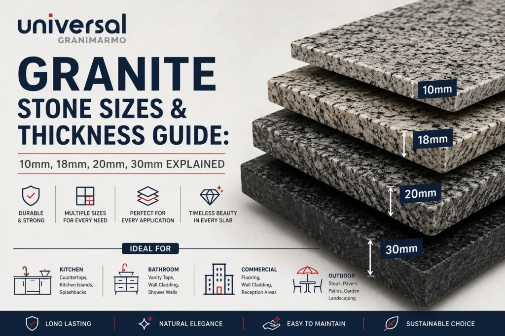 Granite Stone Sizes & Thickness Guide: 10mm, 18mm, 20mm, 30mm Explained