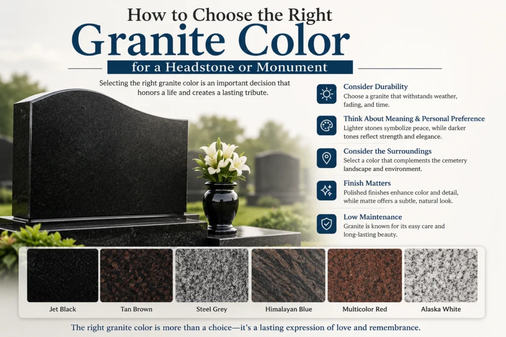 How to Choose the Right Granite Color for a Headstone or Monument