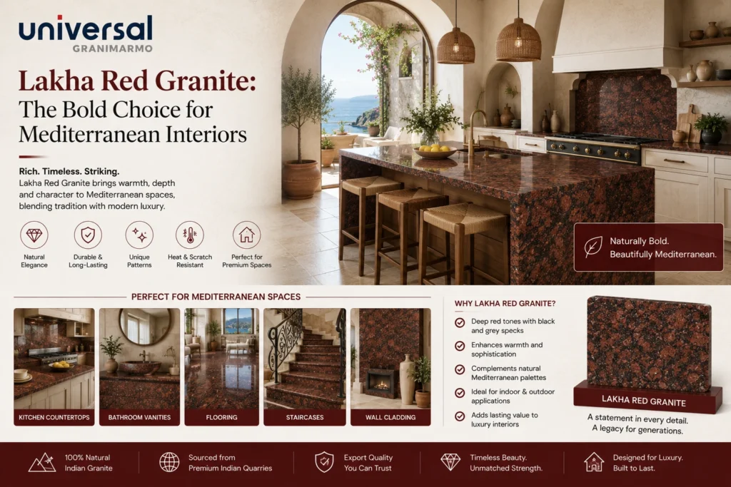 Lakha Red Granite: The Bold Choice for Mediterranean Interiors