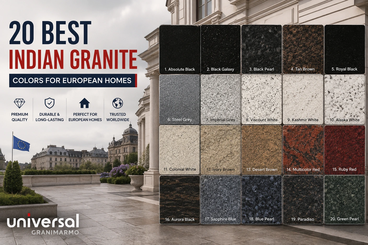 20 Best Indian Granite Colors for European Homes
