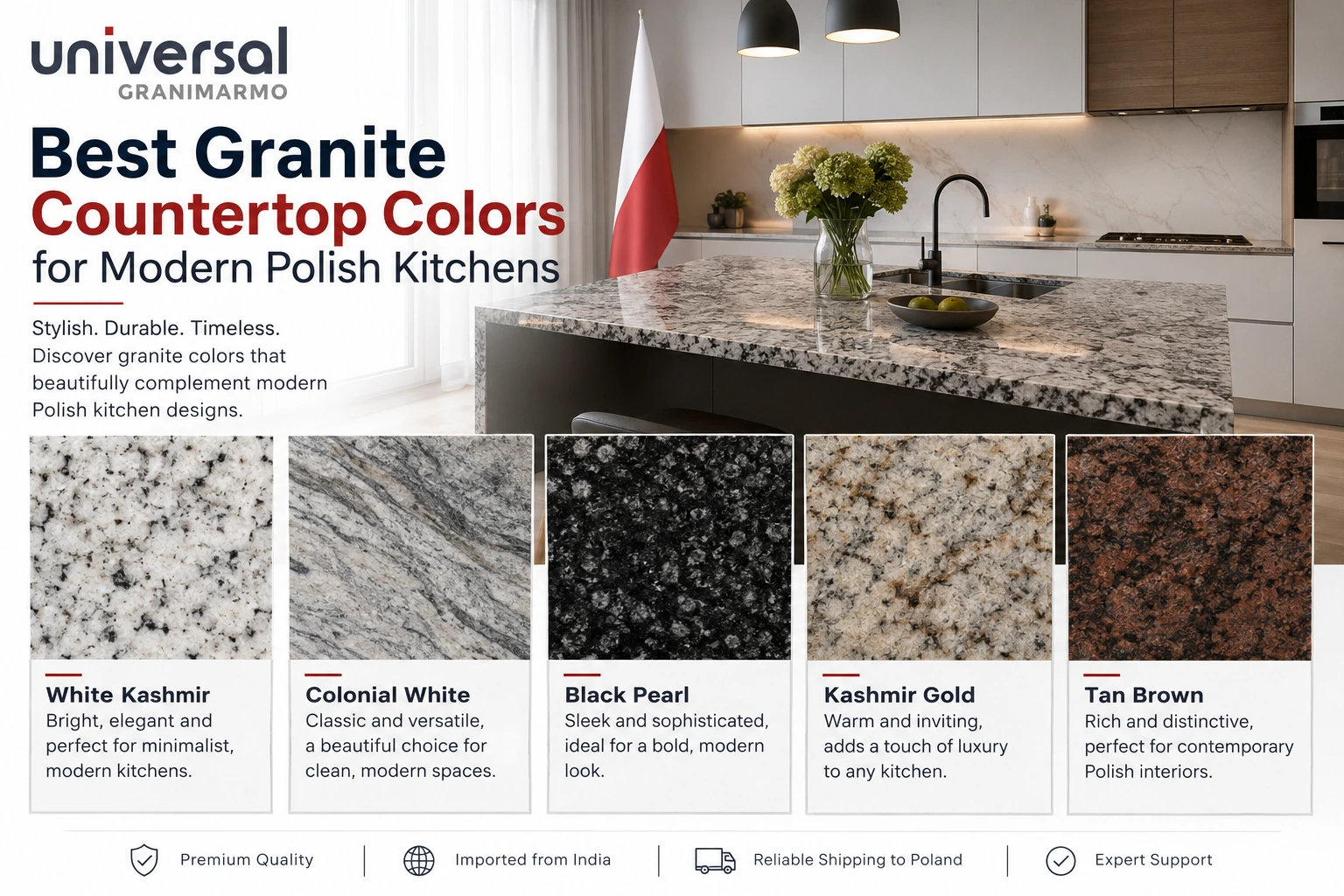 Best Granite Countertop Colors for Modern Polish Kitchens