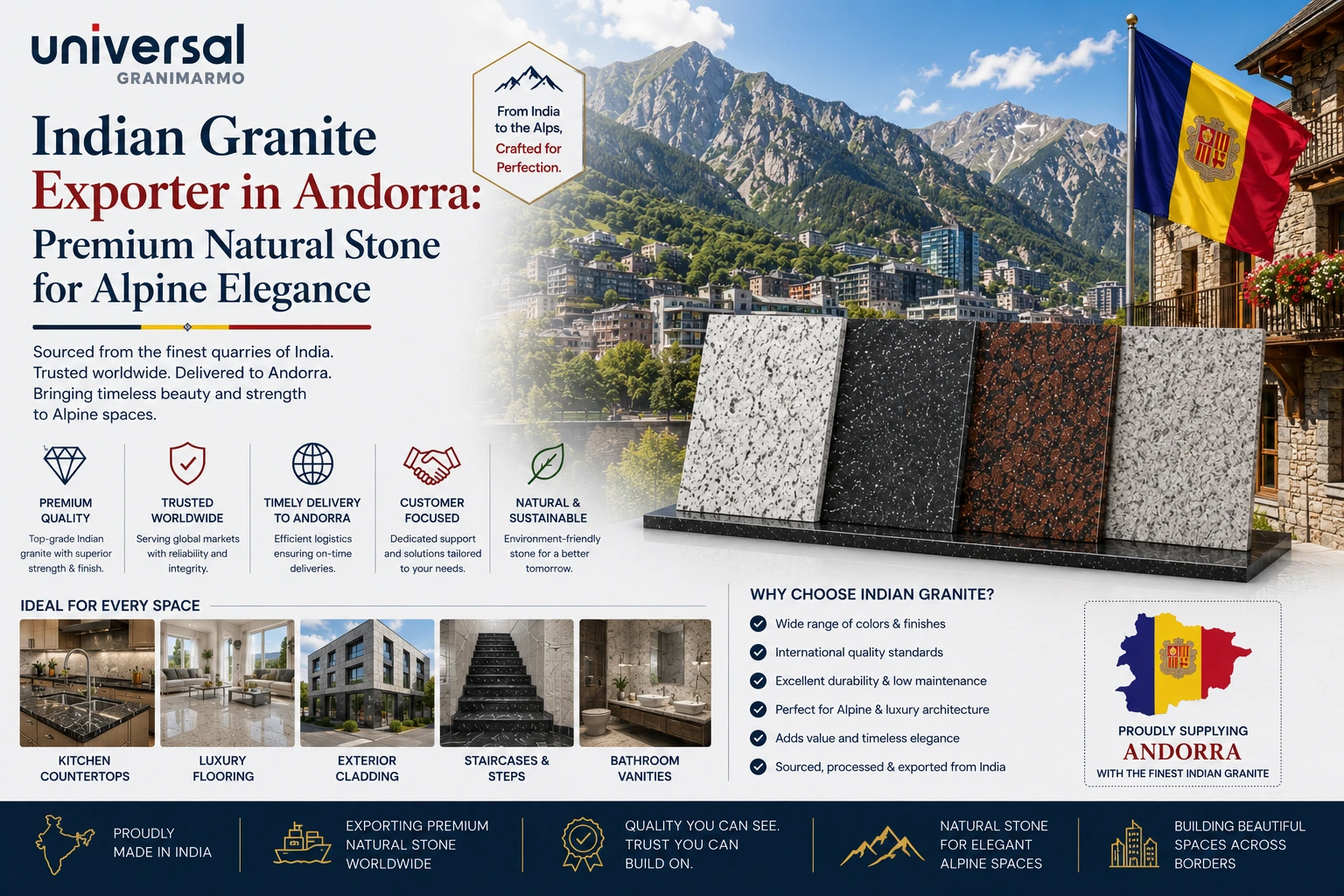 Indian Granite Exporter in Andorra: Premium Natural Stone for Alpine Elegance