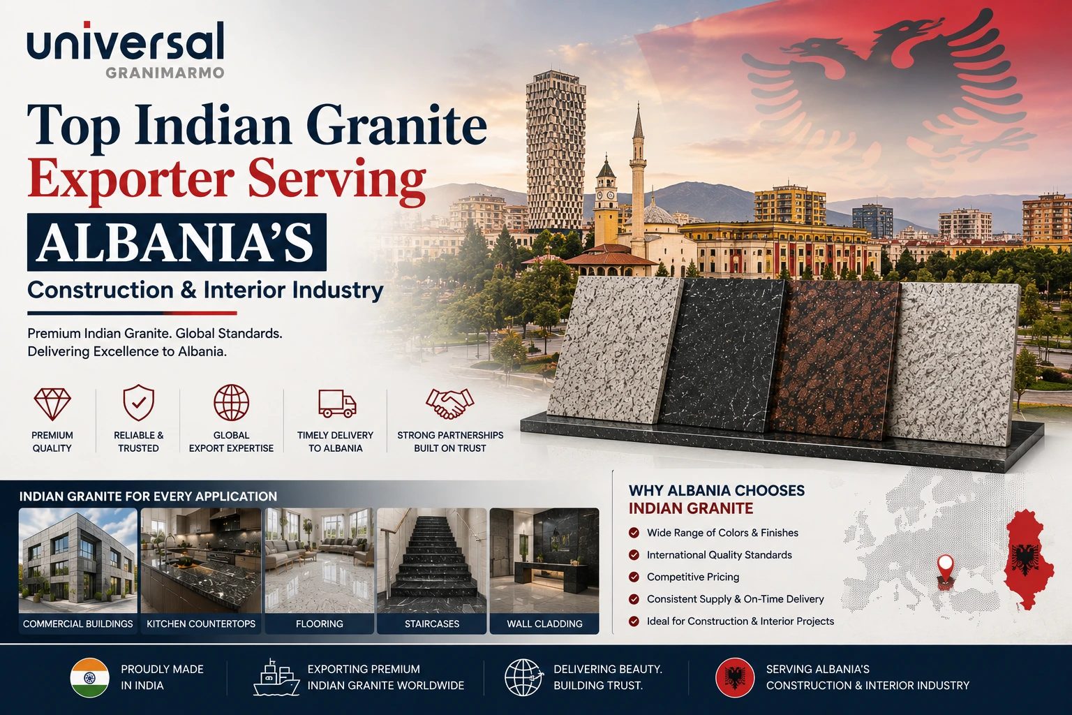 Top Indian Granite Exporter Serving Albania's Construction & Interior Industry
