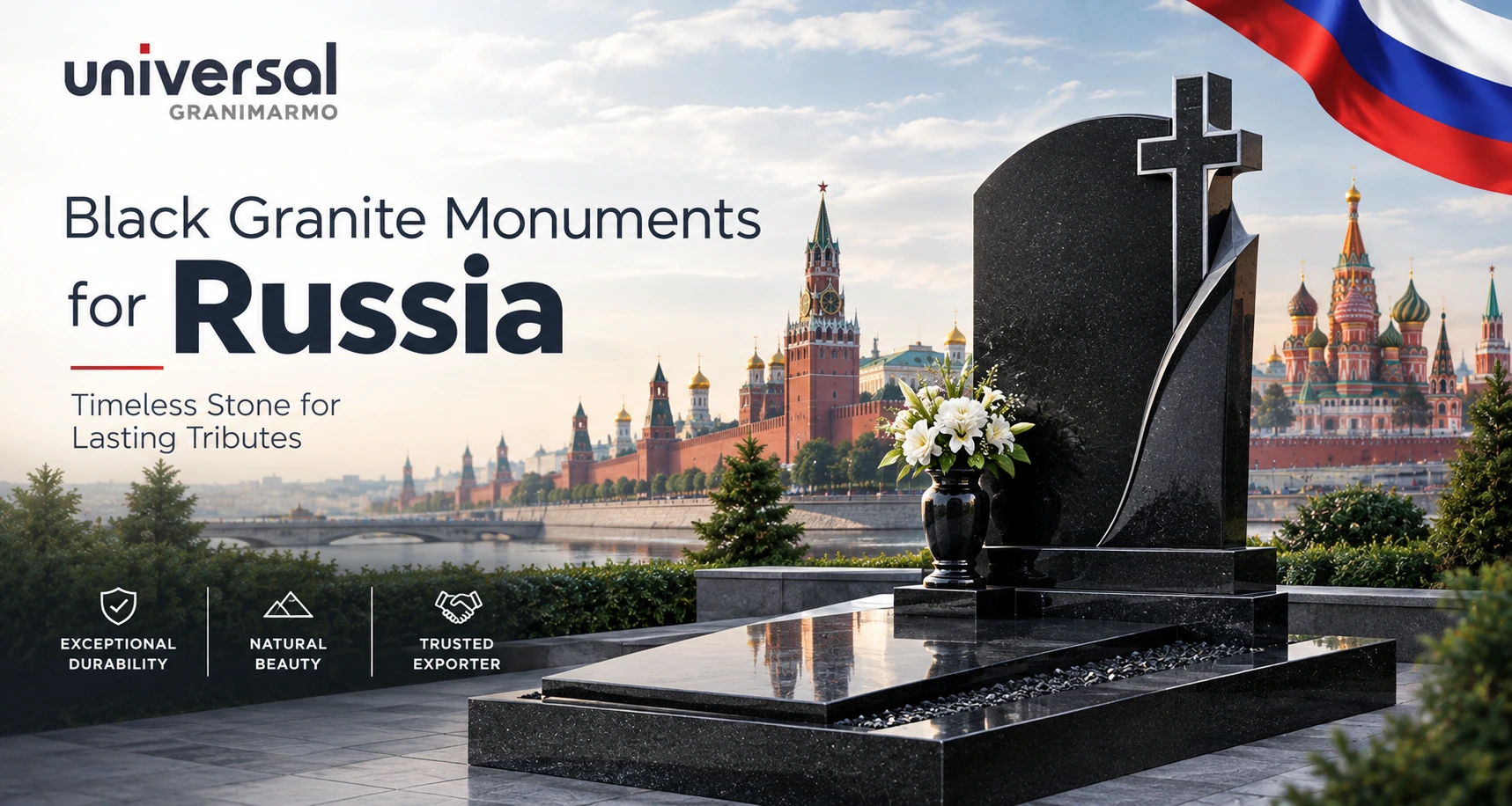 Black Granite Monuments for Russia