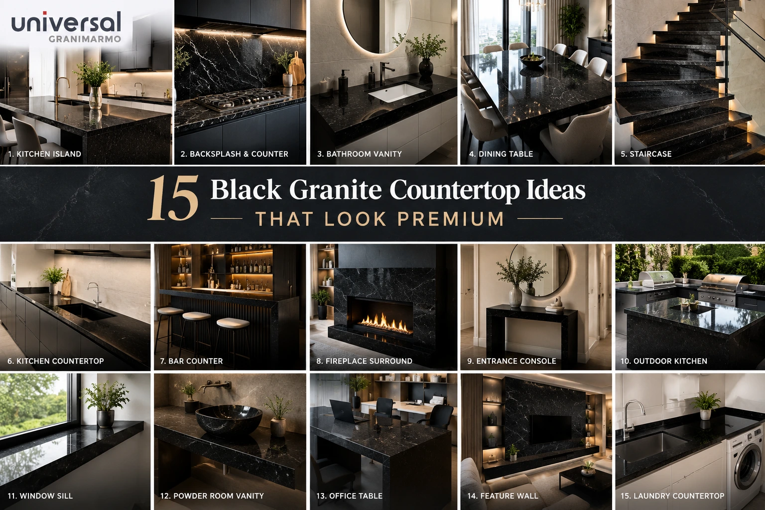 15 Black Granite Countertop Ideas That Look Premium